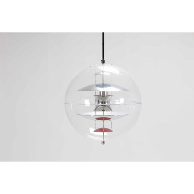 Transparent and Silver Glob Ceiling Lamp by Verner Panton for Verpan For Sale - Image 6 of 7
