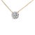 Contemporary 14K Yellow Gold Plated Sterling Silver 3/8 Cttw Diamond Cluster Pendant Necklace For Sale - Image 3 of 4