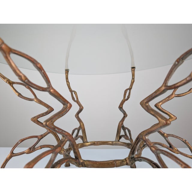 Hollywood Regency Zigzag Coffee Table in Bronze and Faux Bamboo, 1960s For Sale - Image 11 of 12