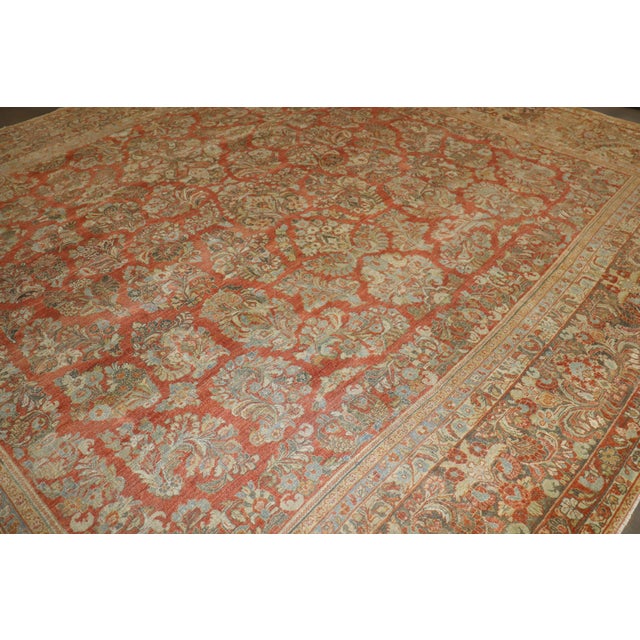 Textile Square Antique Persian Sarouk, 13'6'' X 12'6'' For Sale - Image 7 of 16
