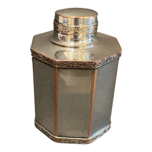 1920s Octagonal Silverplate Tea Caddy