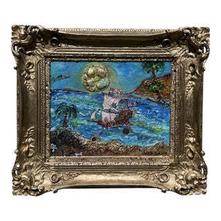 Acrylic Painting on Canvas by Serg Graff, Seascape, "Pirate Island" , Coa For Sale