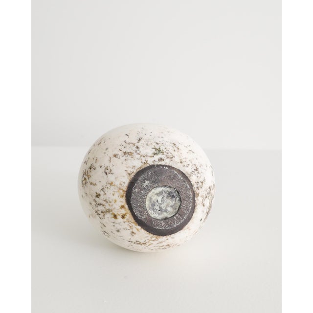 1950s Mid-Century Swedish White and Brown Stoneware Vase by Hans Hedberg, 1950s For Sale - Image 5 of 6