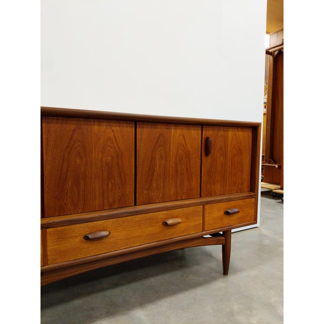 Brown Vintage Mid Century Modern Teak Credenza / Sideboard by G Plan For Sale - Image 8 of 8