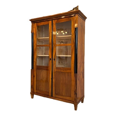 Biedermeier Display Cabinet in Walnut For Sale