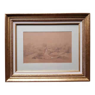 Rousseau Theodore - 1840 - Landscape With Rocks - Large Drawing For Sale