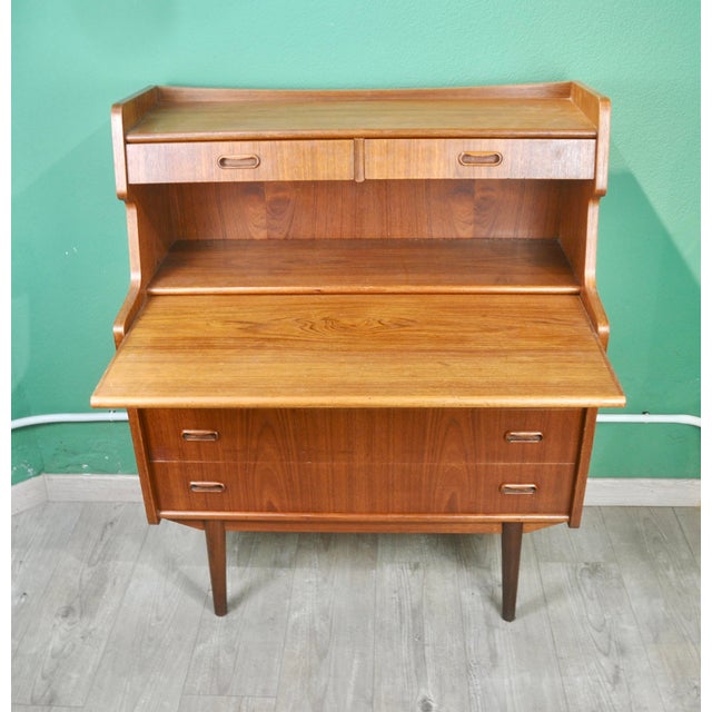 Danish Desk in Teak Veneer, 1960s For Sale - Image 6 of 18