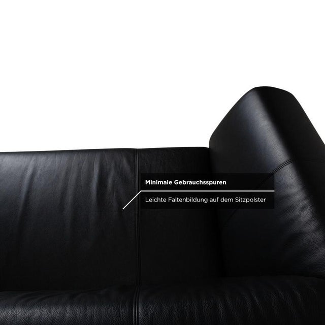 322 3-Seater Sofa in Black Leather from Rolf Benz For Sale - Image 6 of 11