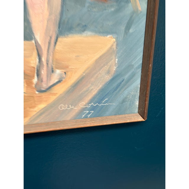 Mid-Century Modern Olle C, Female Model in the Studio, 1977, Oil Painting on Canvas, Framed For Sale - Image 3 of 18