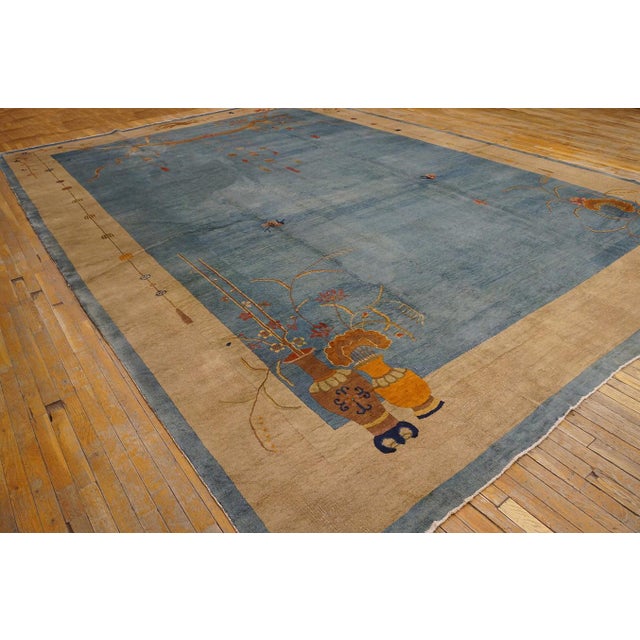 Art Deco Amazing Antique Soft Color in a Floral Design With Exquisite Tradition of Chinese Art Deco Rug For Sale - Image 3 of 9