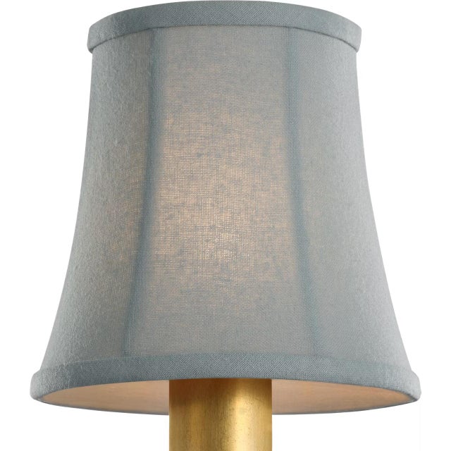 Transitional Visual Comfort Signature 4" Blue Linen Soft Empire Shade For Sale - Image 3 of 3