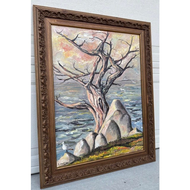 1950s Lydia Cooling Signed Large Framed Seascape Impressionist Original Oil Painting For Sale - Image 13 of 18