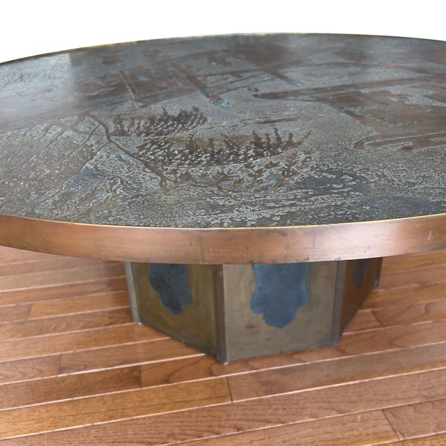 1960s Philip and Kelvin LaVerne Mid Century Modern Chan Coffee Table, Bronze For Sale In Savannah - Image 6 of 15