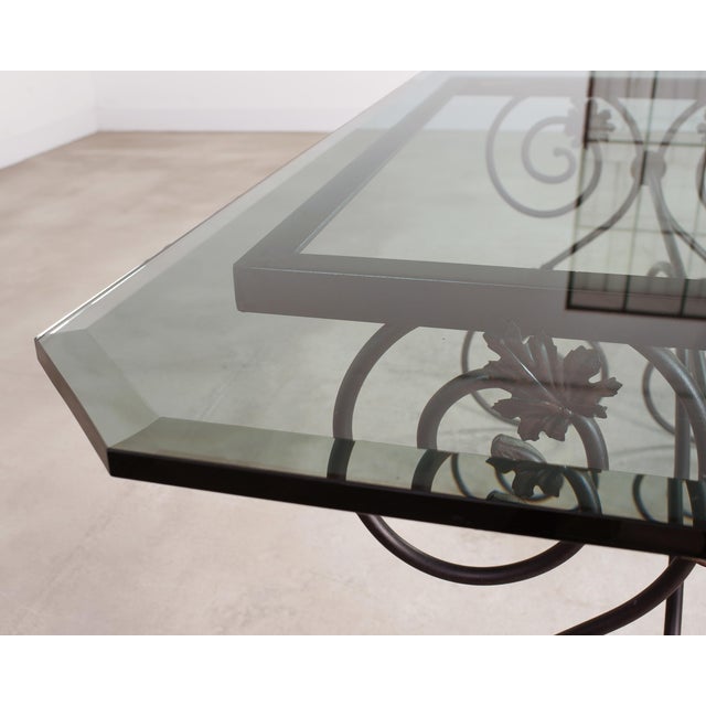 Italian Scrolled Iron Patio Garden Dining Table For Sale - Image 13 of 18
