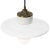Mid-Century Modern White Enamel, Clear Glass, Porcelain & Brass Pendant Lamp, 1950s For Sale - Image 3 of 5