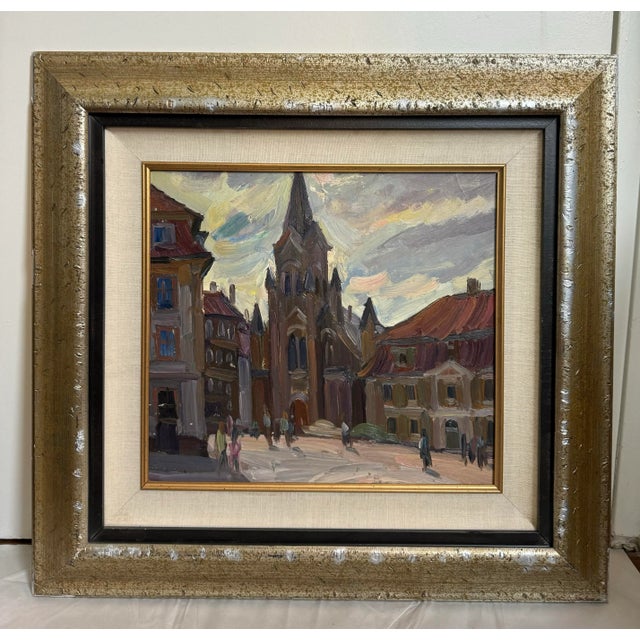 Lavender Gachegov, Church in Riga (Latvia), Russian Painting, 1961 For Sale - Image 8 of 12