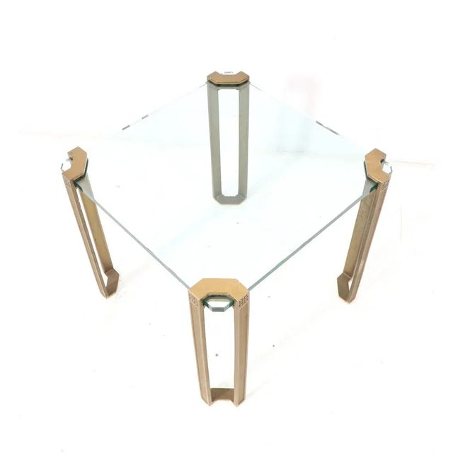 Stunning hollywood regency square side table. Design by peter ghyczy for ghyczy. Striking hungarian/dutch design from the...