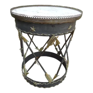 Italian Neoclassical Style Iron and Tole Table With Arrows