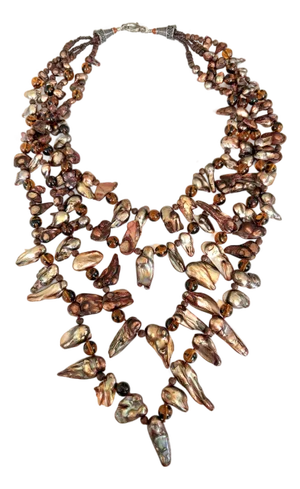 Vintage Multi Strand Freshwater Pearl Necklace