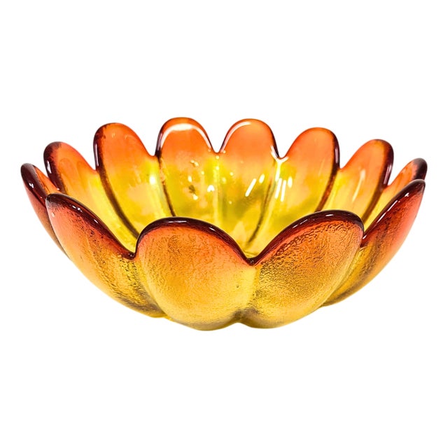 Amberina Petal Bowl For Sale