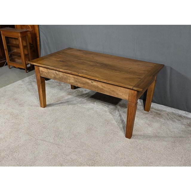 Rustic Louis XVI Walnut Coffee Table For Sale - Image 3 of 16