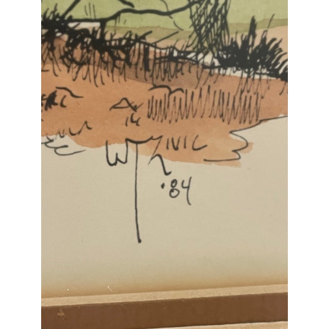 Paint 1980s William Zivic Original Western Framed Art Native American For Sale - Image 7 of 12