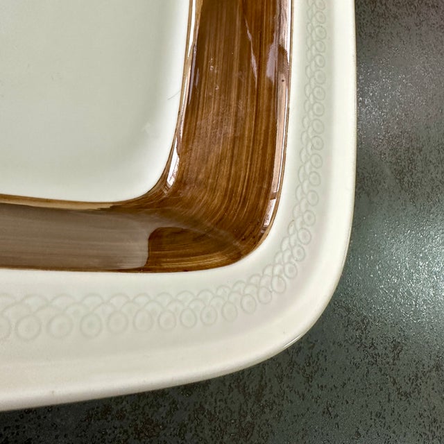 Rörstrand Vintage Scandinavian Dish in Beige and Chocolate from Rörstrand Forma, 1980s For Sale - Image 4 of 8