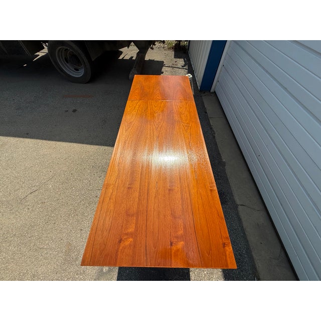 Mid 20th Century Mid-Century Modern Teak Drop Leaf Desk For Sale - Image 5 of 12