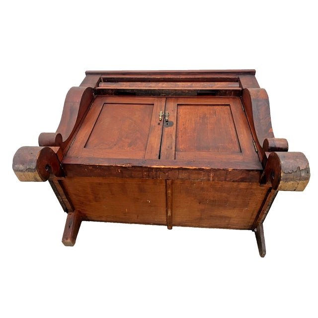 Antique Empire Style Cabinet Flame Mahogany Sideboard, Small Credenza, Buffet For Sale - Image 13 of 13