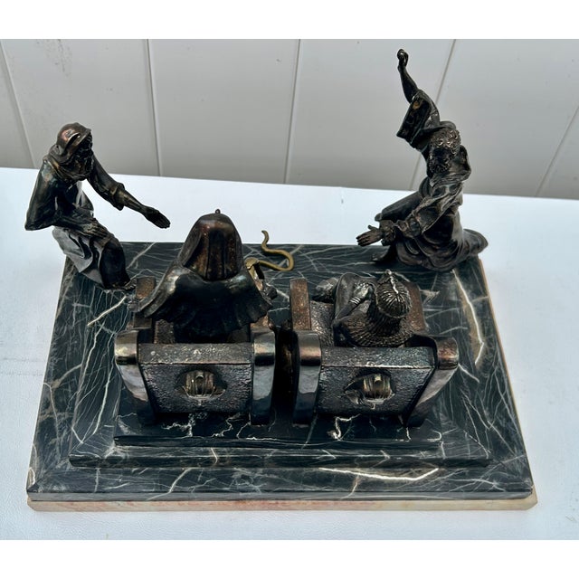 Brown Yaacov Heller "Let My People Go" Two Tiered Marble Base Statue For Sale - Image 8 of 14