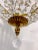 Traditional 1950s Italian Brass and Crystal Rosettes Rim Basket Chandelier For Sale - Image 3 of 8