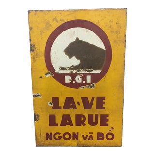 Vintage Vietnam Beer B.G.I La Rue Sign For Sale