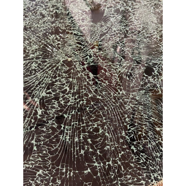 Steve Chase Design Crackle Glass and Brass Dining Table For Sale - Image 12 of 12