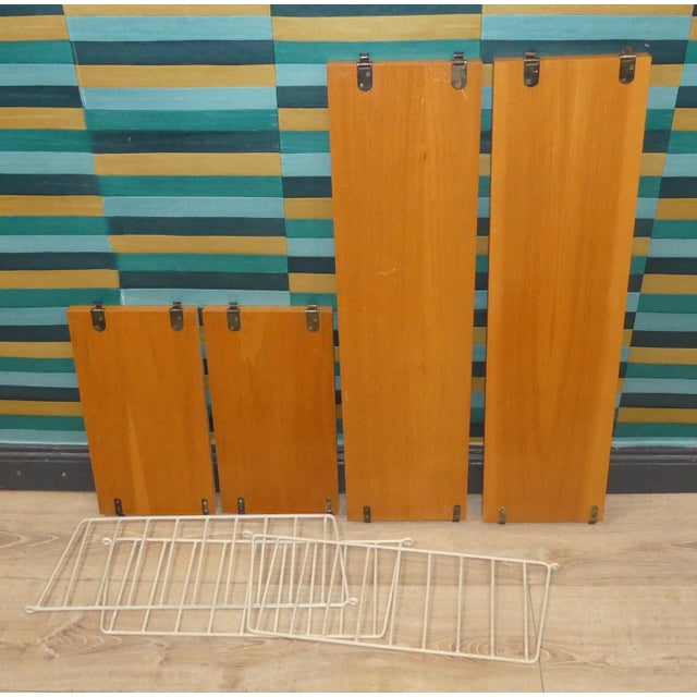 Swedish String Shelving Unit in Elm by Kajsa & Nils Nisse Strinning, 1960s For Sale - Image 9 of 13