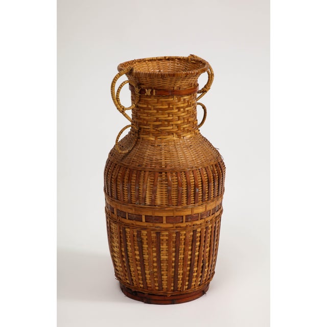 Vintage Tall Woven Wicker Basket For Sale - Image 4 of 12