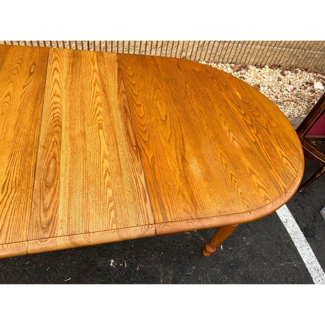 Brown Vintage S Bent & Bros Early American Style Oak Extendable Breakfast Dining Table For Sale - Image 8 of 10