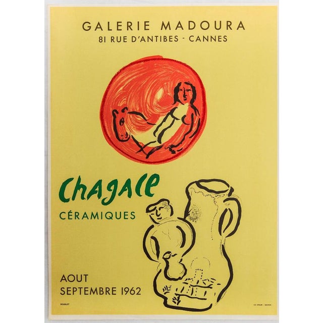 Marc chagall (1887-1985) ceramics mourlot lithographic poster on vellum printed by mourlot 48 x 66 cm poster made for an...