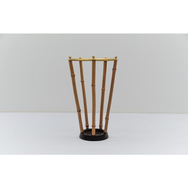 Brass and Bamboo Umbrella Stand, Italy, 1950s For Sale - Image 10 of 10