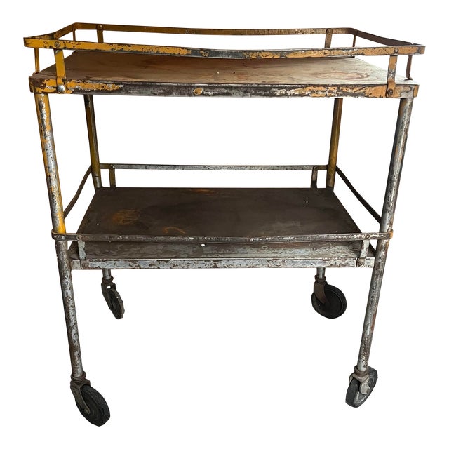 Late 20th Century Vintage Metal Cart For Sale