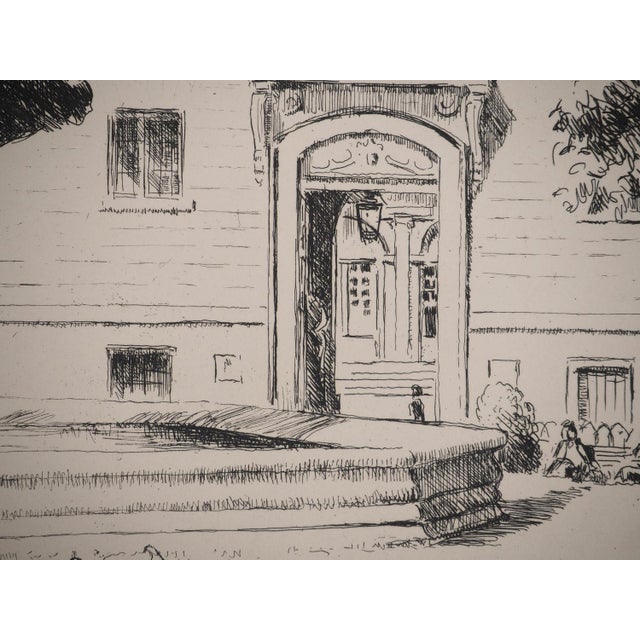 Eugene Corneau, Garden of the National Library, Engraving For Sale - Image 5 of 8