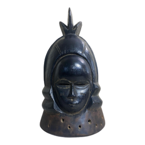 Mende Helmet Mask Sowei Sande Society Liberia 18.5" H