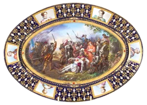 Antique French Oval Sevres Porcelain Dish, Late 18th Century