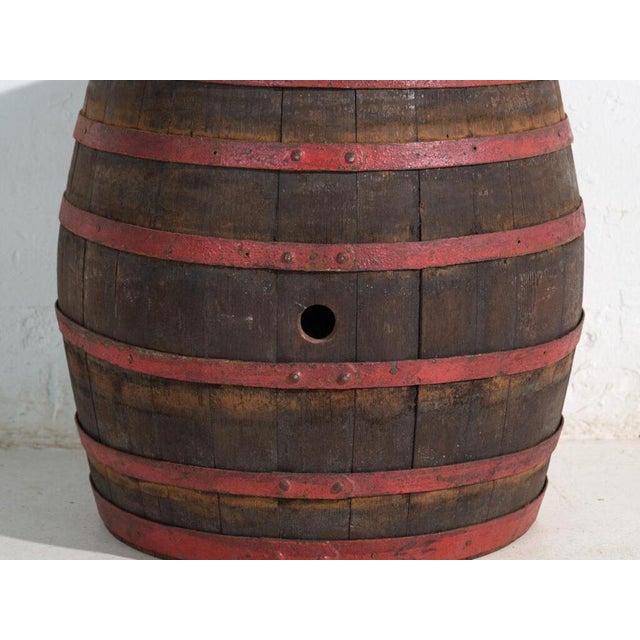 Vintage Wooden Barrel with Iron Hoops, Hungary, 1930 For Sale - Image 4 of 6