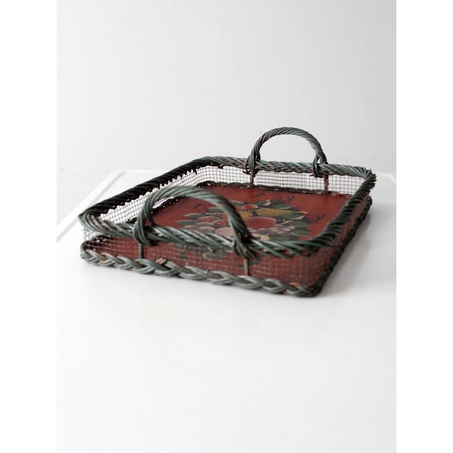 Antique Hand-Painted Wood Tray For Sale - Image 4 of 11