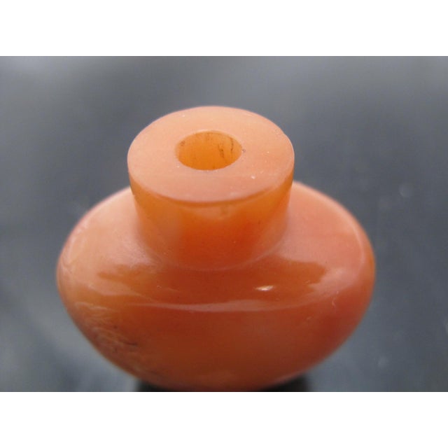 Chinese Qing Dynasty Carved Flowers & Branches Chalcedony Agate Snuff Bottle For Sale - Image 9 of 11