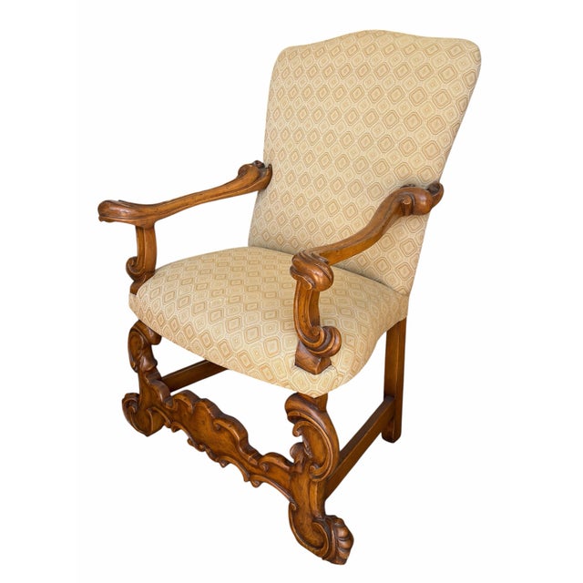 Spanish 17th C Style Therien Studio Workshops Spanish Colonial Arm Chair 1 of 2 For Sale - Image 3 of 5