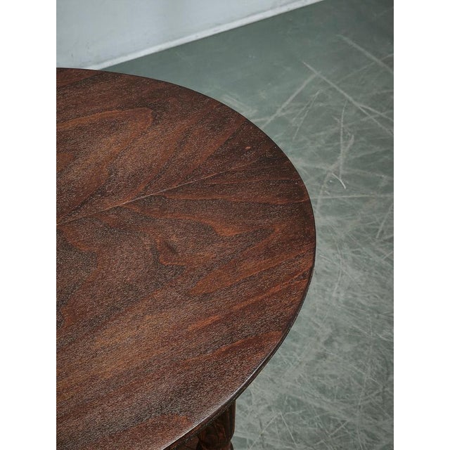1920s Vintage Czech Art Deco Oval Beech Side Table with Lower Shelf, 1920s For Sale - Image 5 of 13