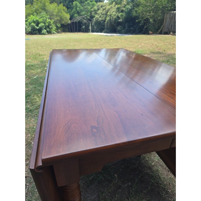 1990s Wooden Henkel Harris Cherry Dining Table Virginia Galleries Gate Leg Drop Leaf Table For Sale - Image 9 of 17
