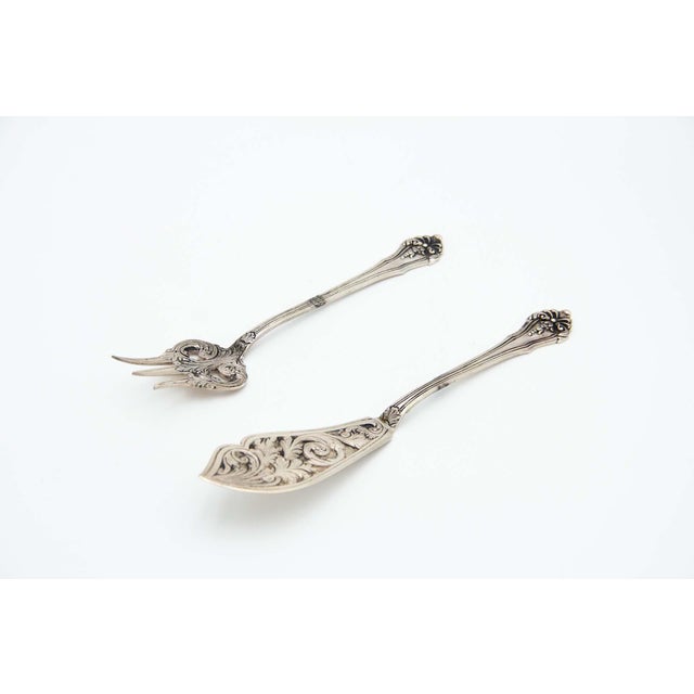 Cut Silver Fish Knife and Fork, Set of 2 For Sale - Image 5 of 5