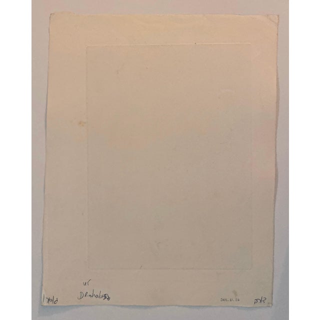 Late 20th Century Dora Szampanier, Etching of destroyed synagogue - Drohobisz, Ukraine For Sale - Image 5 of 6